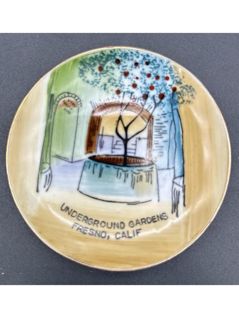 🤍 Vintage Forestiere Underground Gardens Fresno CA Souvenir Plate 🤍
